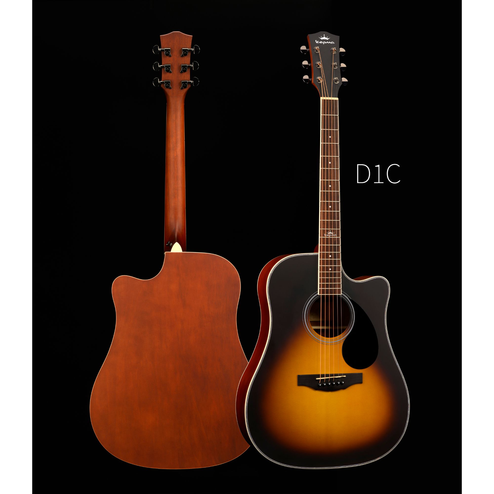 KEPMA D1C Acoustic Guitar-- Sunburst Matt - Image 2