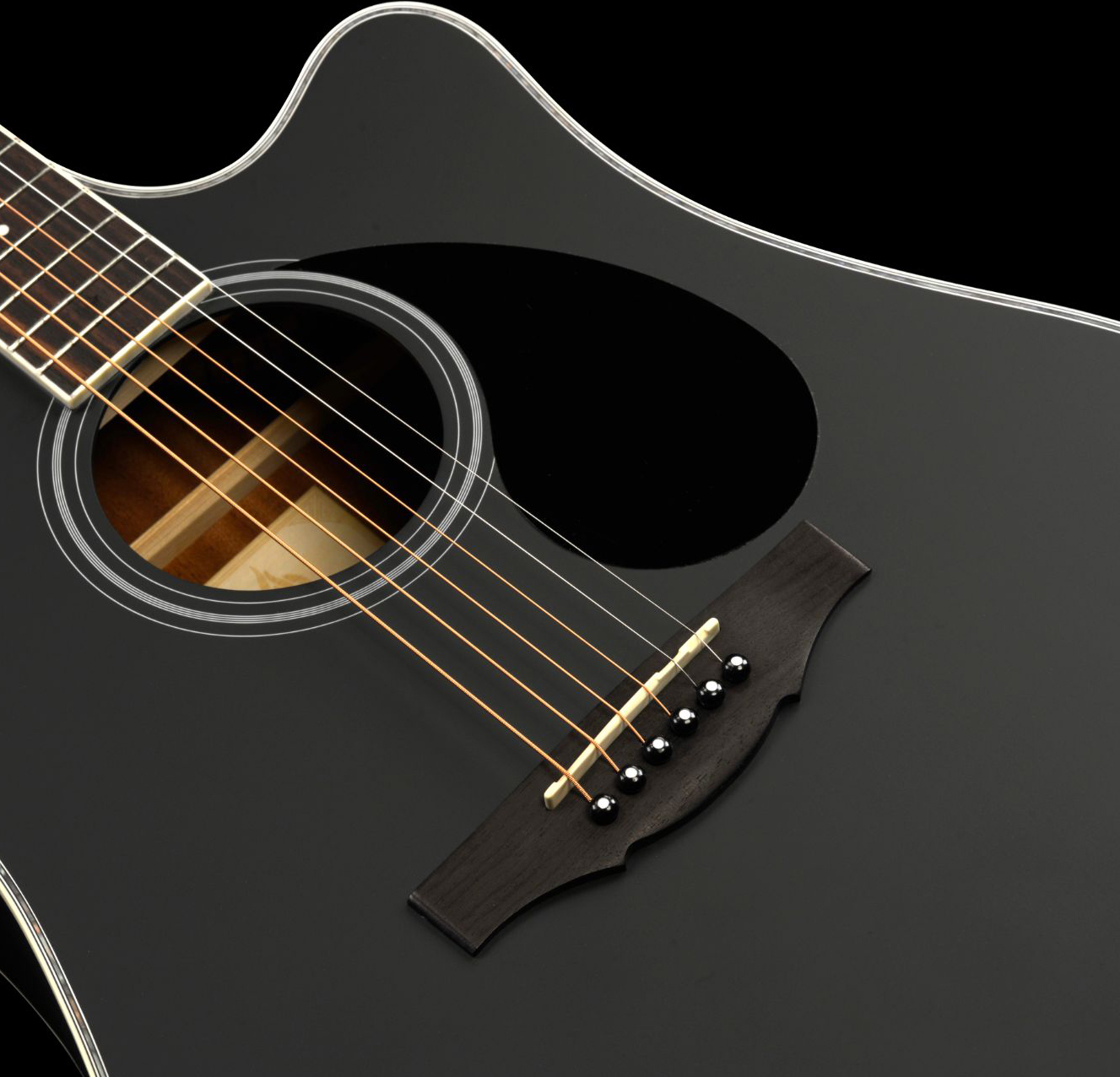 Kepma D1CE TRANS K10- Semi-Acoustic Guitar- Black Matt - Image 3