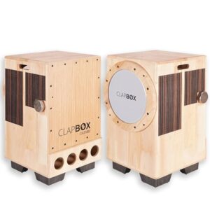 Clapbox Cajembe Cajon (4 instruments in 1) - Rubber wood (H:50 W:30 L:30) 3 Internal Snares, Natural