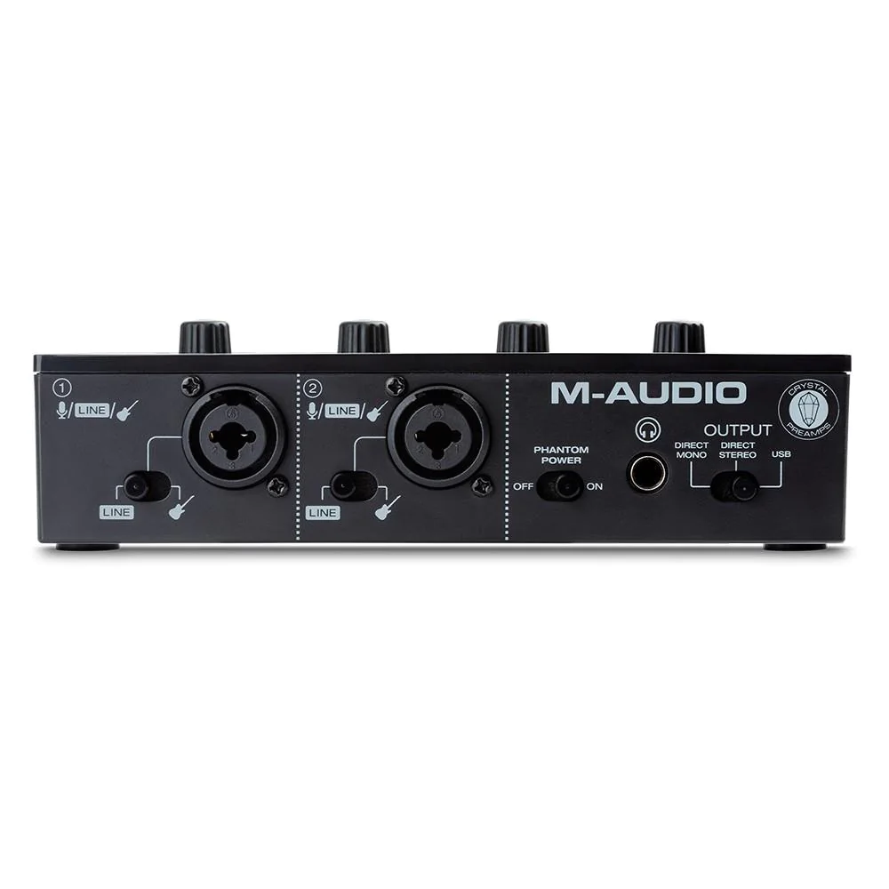 M-Audio M-Track Duo 2-channel USB Audio Interface with 2 Combo Inputs with Crystal Preamps, and Phantom Power - Image 4