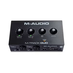 M-Audio M-Track Duo 2-channel USB Audio Interface with 2 Combo Inputs with Crystal Preamps, and Phantom Power