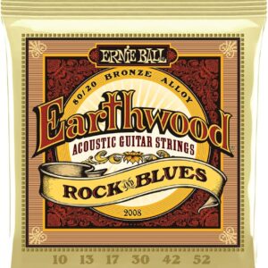 Ernie Ball Earthwood Rock and Blues Acoustic Guitar String 80 20 bronze 10 52 Gauge