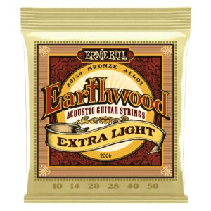 Ernie Ball 2006 Earthwood Extra Light 80/20 Bronze Acoustic Guitar String 10 - 50