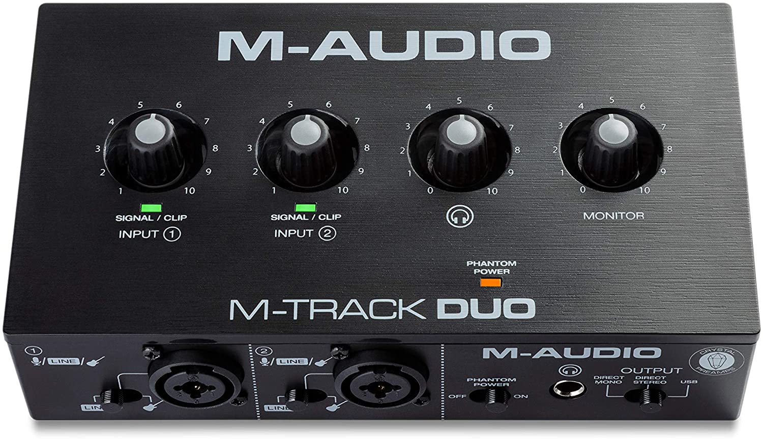 M-Audio M-Track Duo 2-channel USB Audio Interface with 2 Combo Inputs with Crystal Preamps, and Phantom Power - Image 3