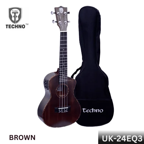 Techno Ukulele UK-24EQ3 | Brown with equalizer