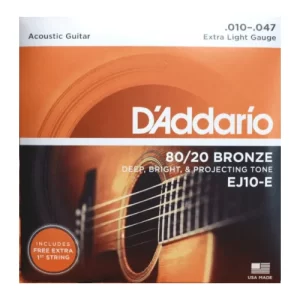 D’Addario EJ10-E Bronze 10-47 Extra Light | Acoustic Guitar Strings