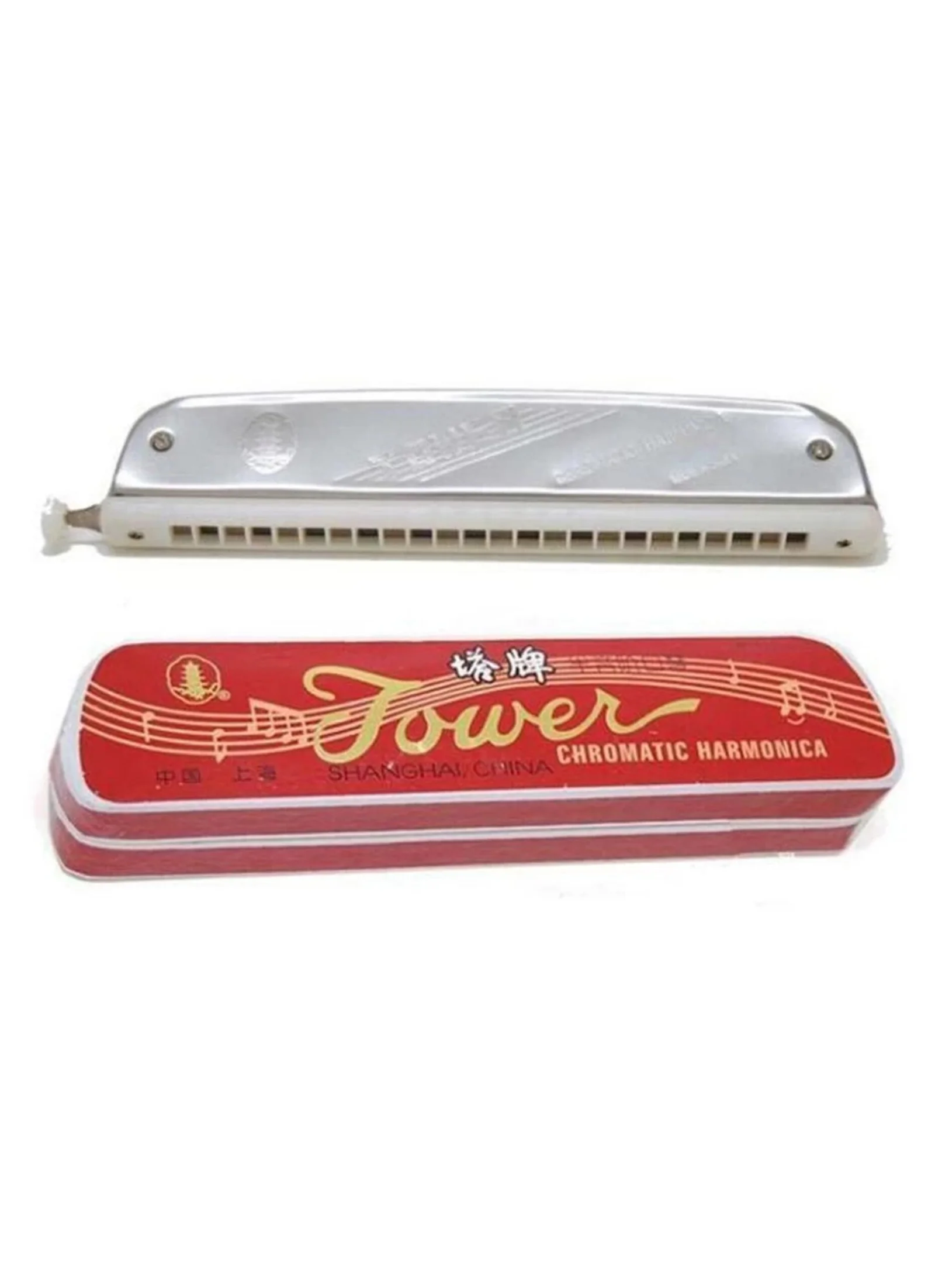 Tower Mouth Organ Harmonica 24 Holes Key-C With Scale Change Option, Silver - Image 5