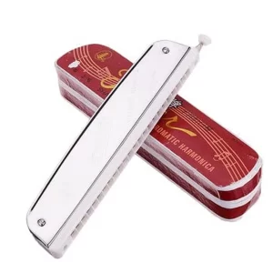Tower Mouth Organ Harmonica 24 Holes Key-C With Scale Change Option, Silver