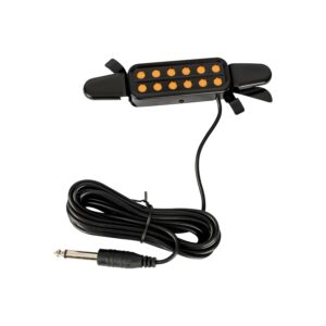 Juarez P-012 Acoustic Guitar Clip-On Pickup – 12-Hole Acoustic Electric Transducer with 1/4'' Connector & 9ft Cable | Clip-On Pickup for Acoustic Guitar, Amplifiers & Audio Recording