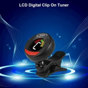 Techno Digital Clip-On Guitar Tuner, Black Matte Finish
